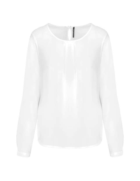 LADIES' LONG-SLEEVED CREPE BLOUSE
