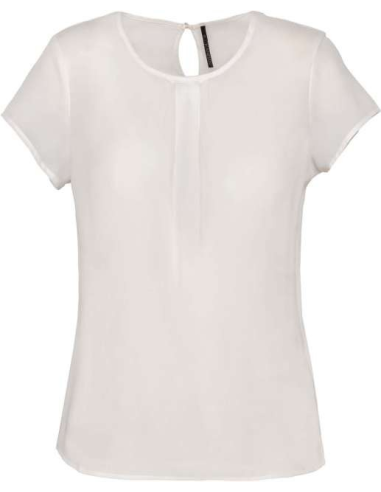 LADIES' SHORT-SLEEVED CREPE BLOUSE
