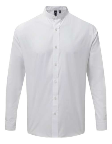BANDED COLLAR 'GRANDAD' LONG SLEEVE SHIRT