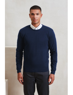 MEN'S CREW NECK COTTON RICH KNITTED SWEATER