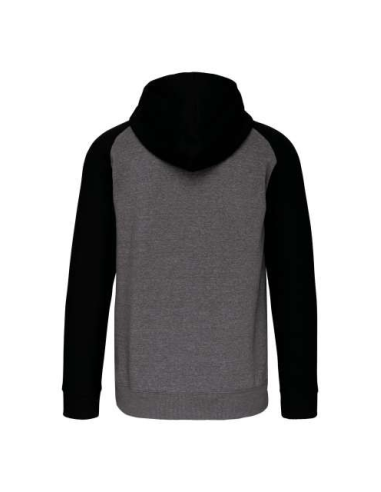 UNISEX TWO-TONE ZIPPED HOODED FLEECE JACKET