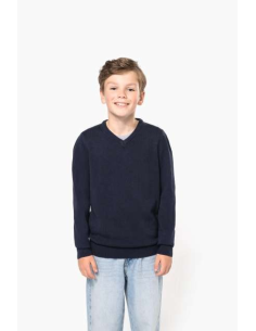 KIDS' V-NECK JUMPER