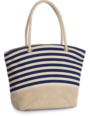 JUTE CANVAS DUFFEL SHOPPING BAG