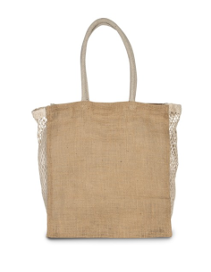 SHOPPING BAG WITH MESH GUSSET