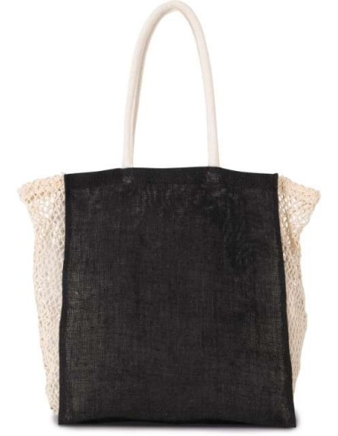 SHOPPING BAG WITH MESH GUSSET