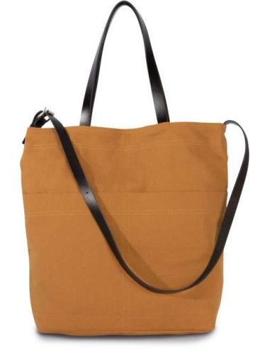HANDBAG WITH LEATHER SHOULDER STRAP