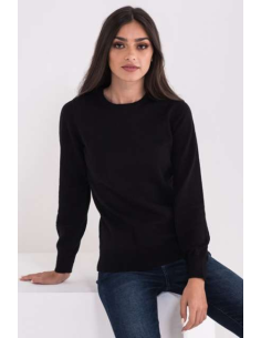 LADIES’ CREW NECK FINE GAUGE COTTON PULLOVER