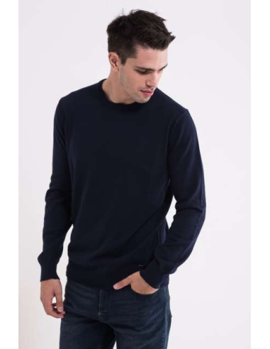 MEN’S CREW NECK FINE GAUGE COTTON PULLOVER