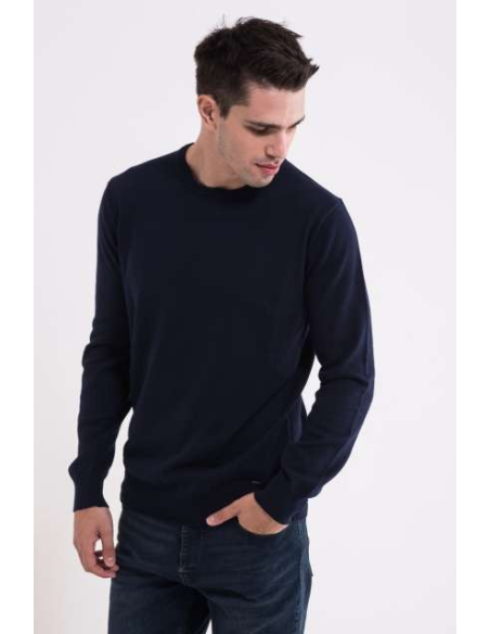 MEN’S CREW NECK FINE GAUGE COTTON PULLOVER