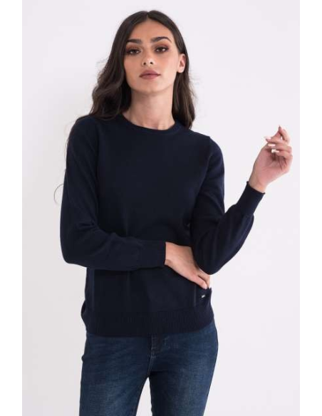 LADIES’ CREW NECK FINE GAUGE COTTON PULLOVER