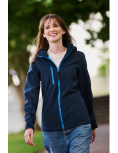 WOMEN'S VENTURER 3 LAYER HOODED PRINTABLE SOFTSHELL JACKET