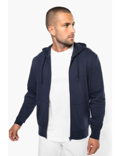 MEN'S ECO-FRIENDLY HOODED SWEATSHIRT WITH ZIP FASTENING