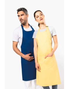 APRON WITH POCKET IN ORGANIC COTTON
