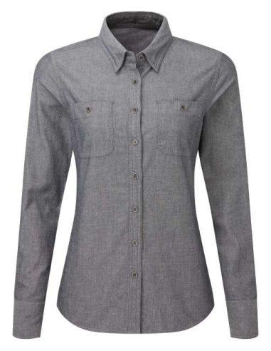 WOMEN'S ORGANIC CHAMBRAY FAIRTRADE SHIRT