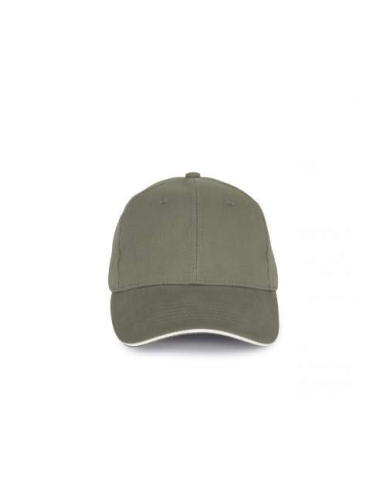 CAP IN ORGANIC COTTON WITH CONTRASTING SANDWICH PEAK - 6 PANELS
