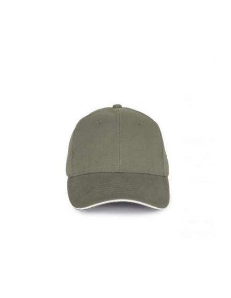 CAP IN ORGANIC COTTON WITH CONTRASTING SANDWICH PEAK - 6 PANELS