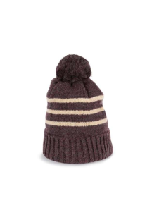 KNITTED STRIPED BEANIE IN RECYCLED YARN