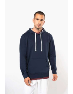 UNISEX CONTRAST PATTERNED HOODED SWEATSHIRT