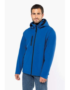 UNISEX 3-LAYER SOFTSHELL HOODED JACKET WITH REMOVABLE SLEEVES