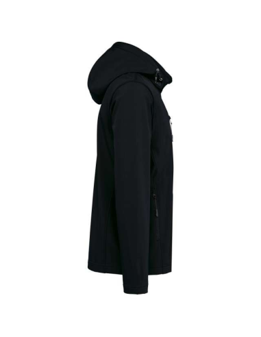 UNISEX 3-LAYER SOFTSHELL HOODED JACKET WITH REMOVABLE SLEEVES