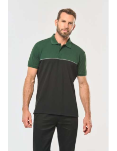 UNISEX ECO-FRIENDLY TWO-TONE SHORT SLEEVE POLO SHIRT