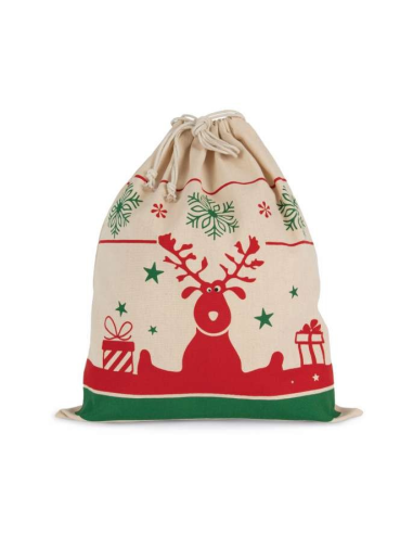 DRAWSTRING BAG WITH CHRISTMAS PATTERNS