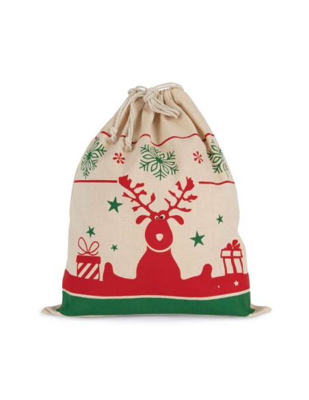 DRAWSTRING BAG WITH CHRISTMAS PATTERNS