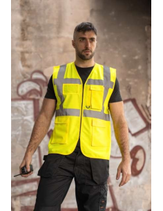 COMFORT EXECUTIVE SAFETY VEST \"HAMBURG\" - MULTIFUNCTIONAL WITH POCKETS