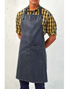 FAUX LEATHER BIB APRON