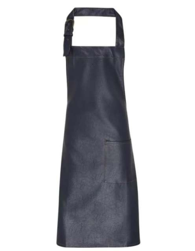 FAUX LEATHER BIB APRON