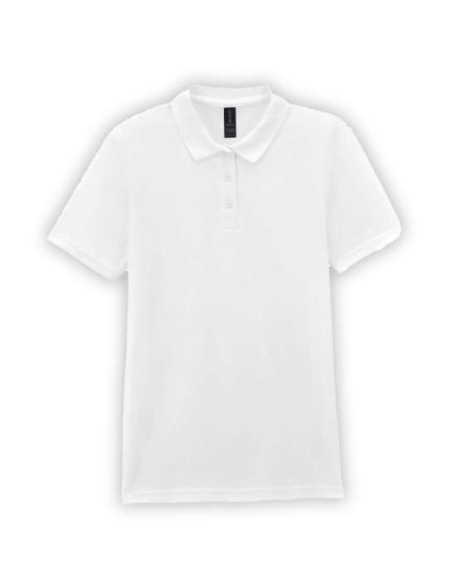 SOFTSTYLE™ LADIES' DOUBLE PIQUÉ POLO WITH 3 COLOUR-MATCHED BUTTONS