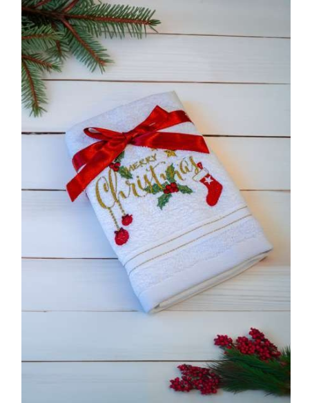 OLIMA CHRISTMAS TOWEL - MERRY CHRISTMAS ORNAMENTS