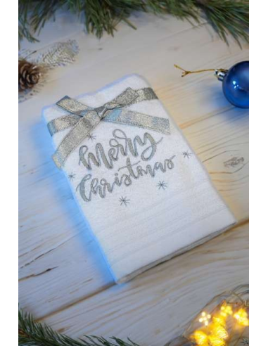 OLIMA CHRISTMAS TOWEL - MERRY CHRISTMAS STARS
