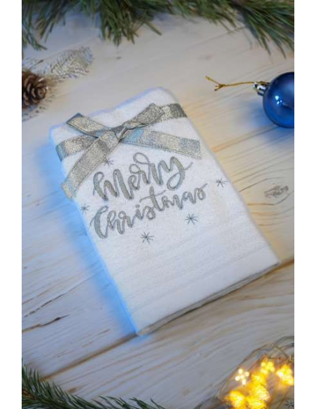 OLIMA CHRISTMAS TOWEL - MERRY CHRISTMAS STARS