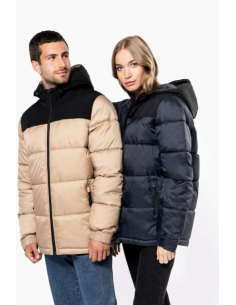 UNISEX BI-TONE PADDED JACKET WITH HOOD