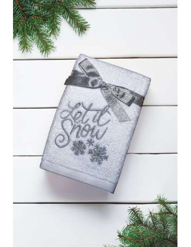 OLIMA CHRISTMAS TOWEL - LET IT SNOW FLAKES