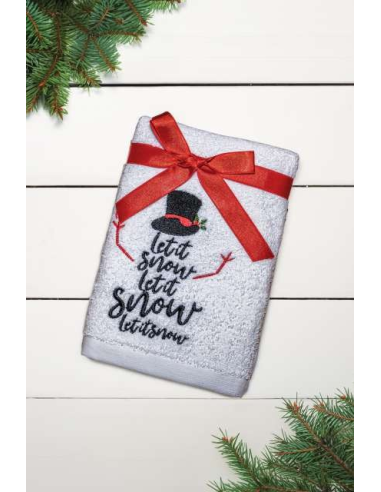 OLIMA CHRISTMAS TOWEL - LET IT SNOW SNOWMAN