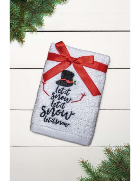 OLIMA CHRISTMAS TOWEL - LET IT SNOW SNOWMAN