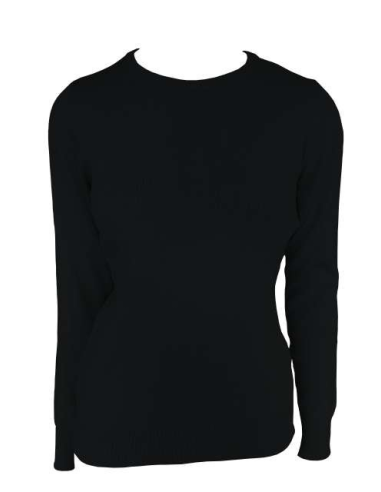 WOMEN’S CREW NECK FINE GAUGE COTTON PULLOVER