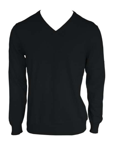 MEN’S V-NECK FINE GAUGE COTTON PULLOVER
