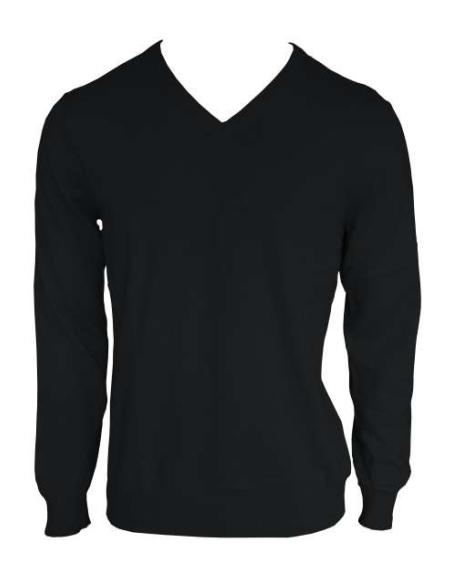 MEN’S V-NECK FINE GAUGE COTTON PULLOVER