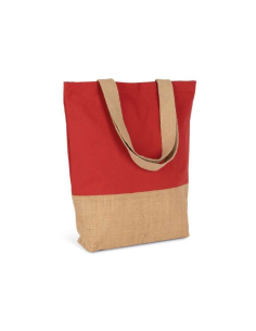 SHOPPING BAG IN COTTON AND BONDED JUTE THREADS