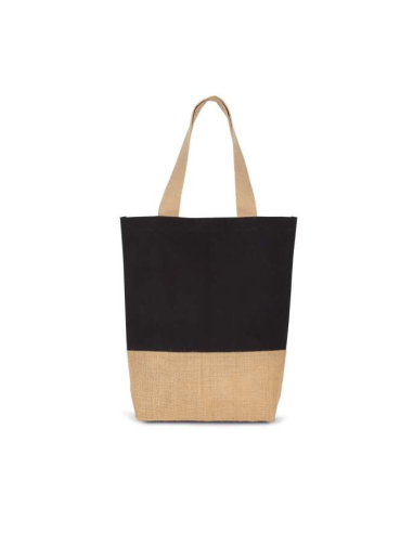 SHOPPING BAG IN COTTON AND BONDED JUTE THREADS