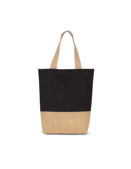 SHOPPING BAG IN COTTON AND BONDED JUTE THREADS