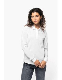 LADIES’ ORGANIC 180 PIQUÉ POLO SHIRT LONG SLEEVES