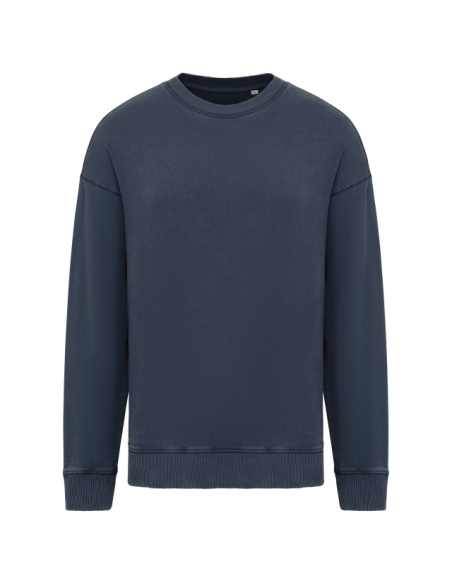 UNISEX WASHED EFFECT OVERSIZE ROUND NECK SWEATSHIRT