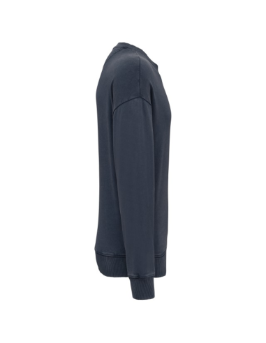UNISEX WASHED EFFECT OVERSIZE ROUND NECK SWEATSHIRT