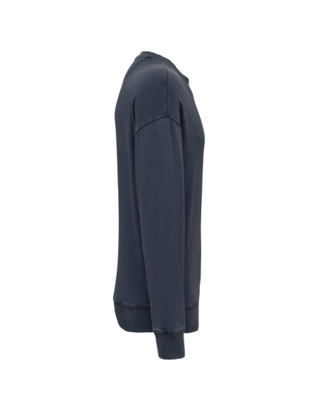 UNISEX WASHED EFFECT OVERSIZE ROUND NECK SWEATSHIRT