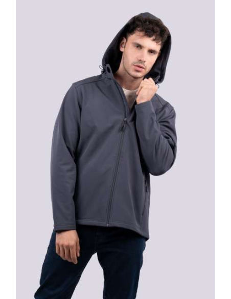 MEN’S 3-LAYER DETACHABLE HOODED SOFTSHELL JACKET