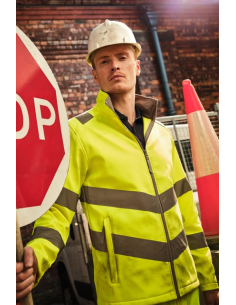 HI-VIS PRO CONTRACT ABLAZE 2 LAYER SOFTSHELL JACKET (CLASS 3)